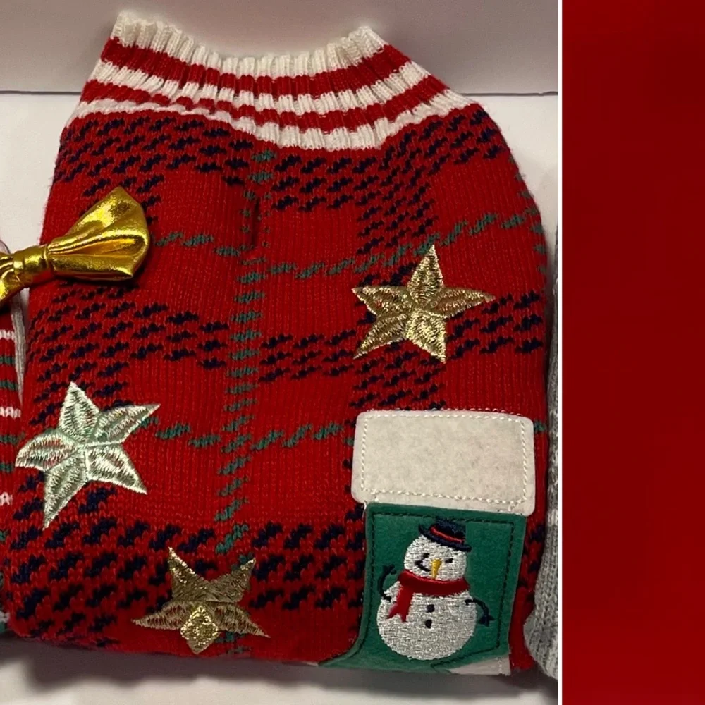 Bundle 3 Holiday Time Dog Sweater-1 Small 2 Medium